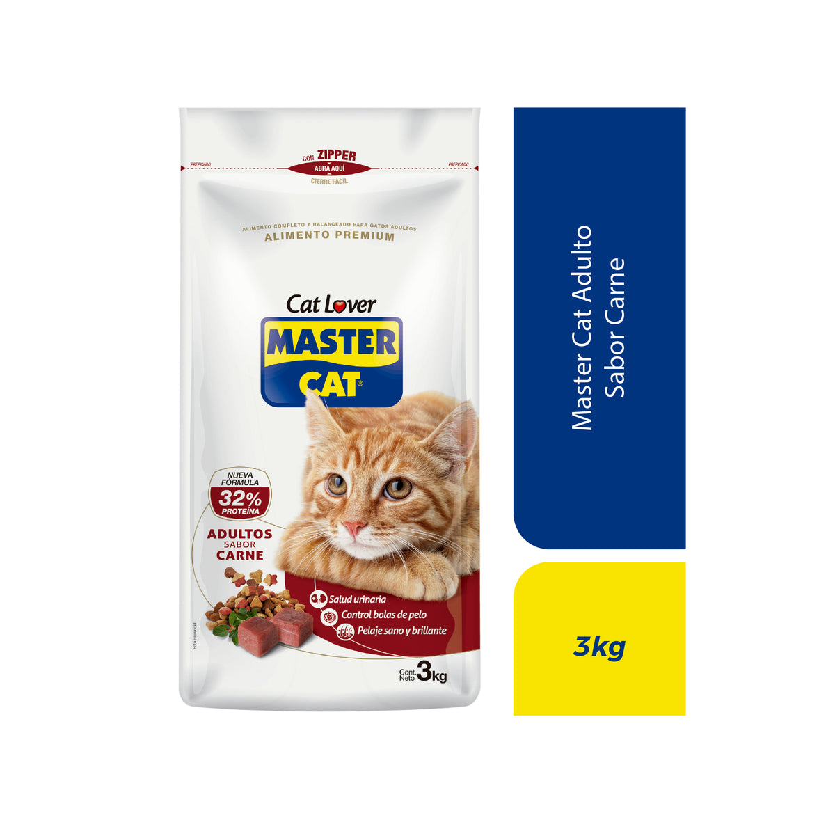 Master Cat Adulto Sabor Carne 3 Kg