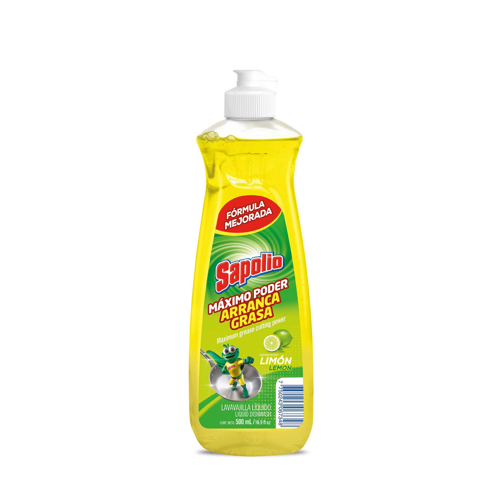 Sapolio Lavavajilla Limón 500mL