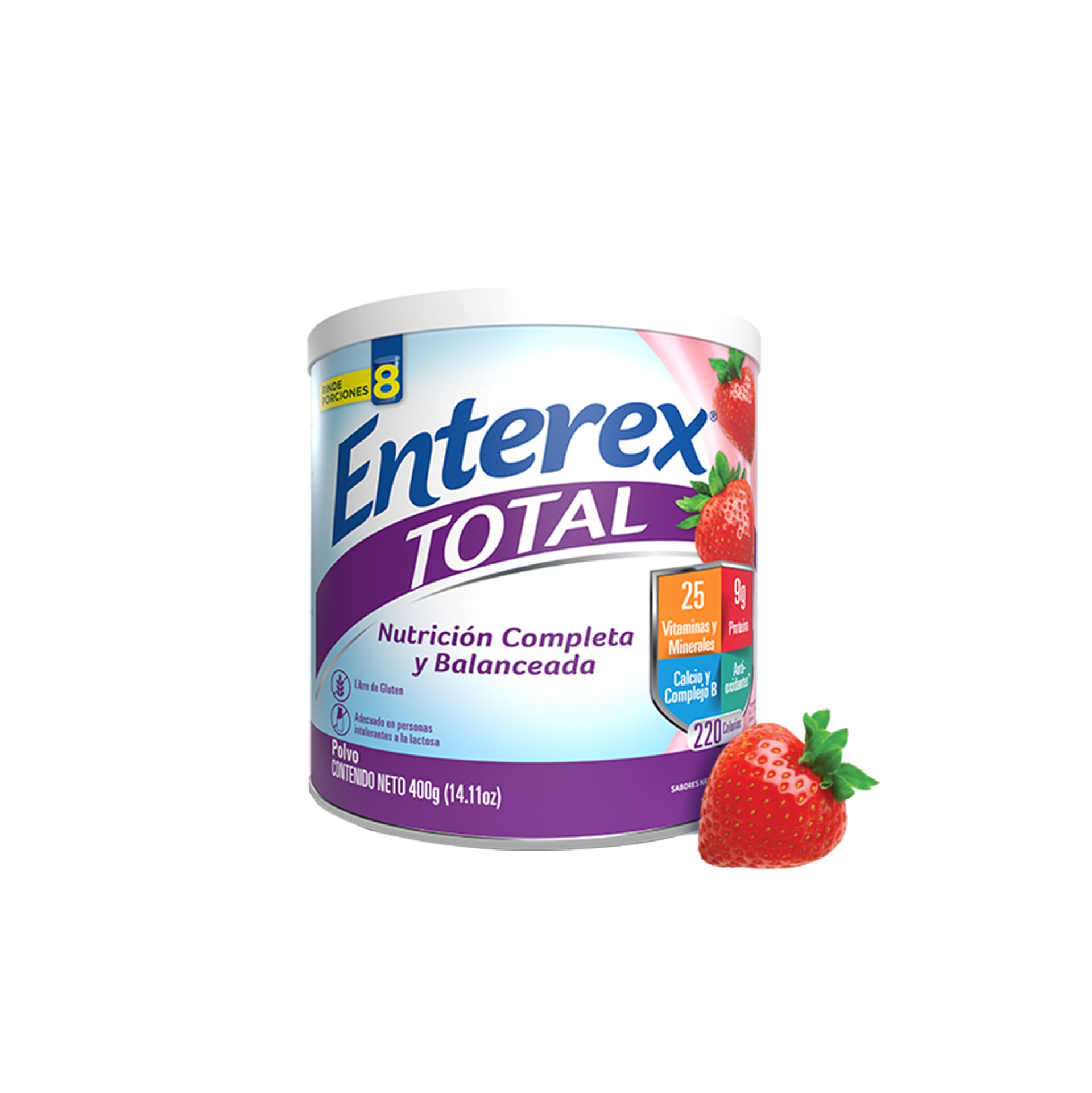 ENTEREX TOTAL SABOR FRESA EN POLVO 400G