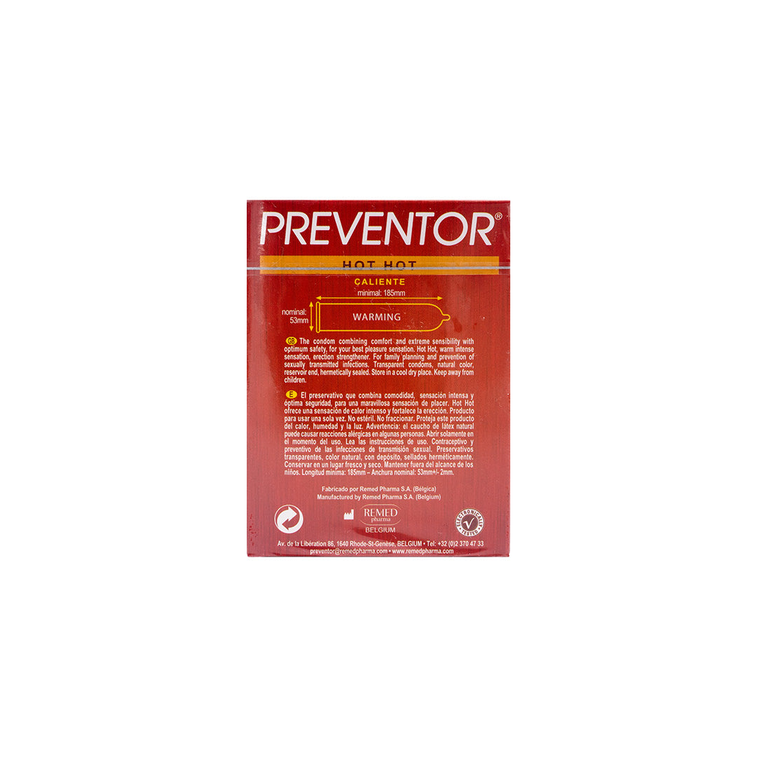Preventor Preservativos Hot Hot 3 Pack