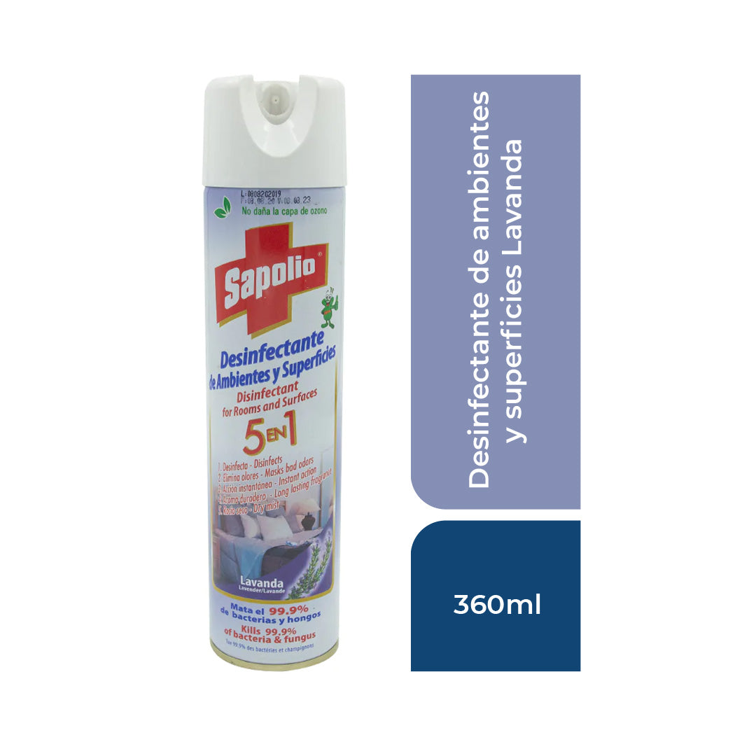 Sapolio Spray Desinfectante 5 en 1 Lavanda 360ml