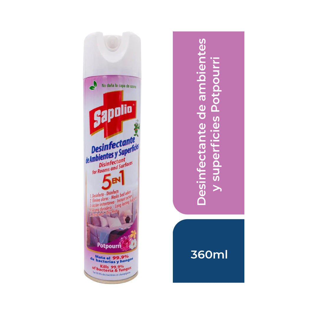 Sapolio Spray Desinfectante 5 en 1 Potpourri 360ml